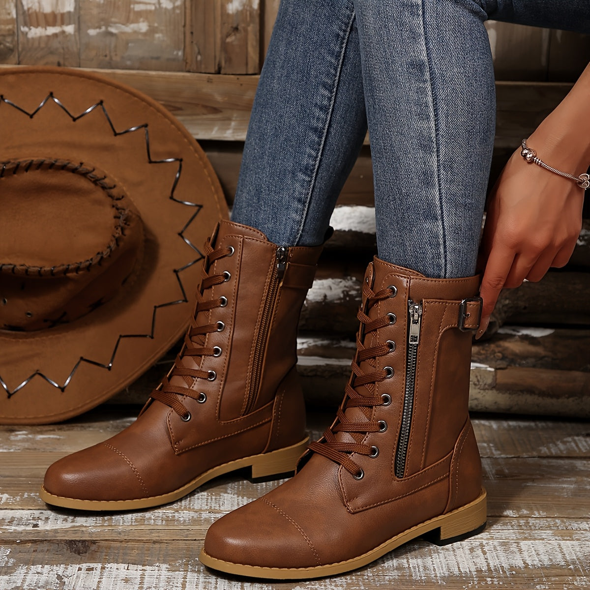 Karina – Botine de Damă din Piele cu Fermoar Lateral Confortabile