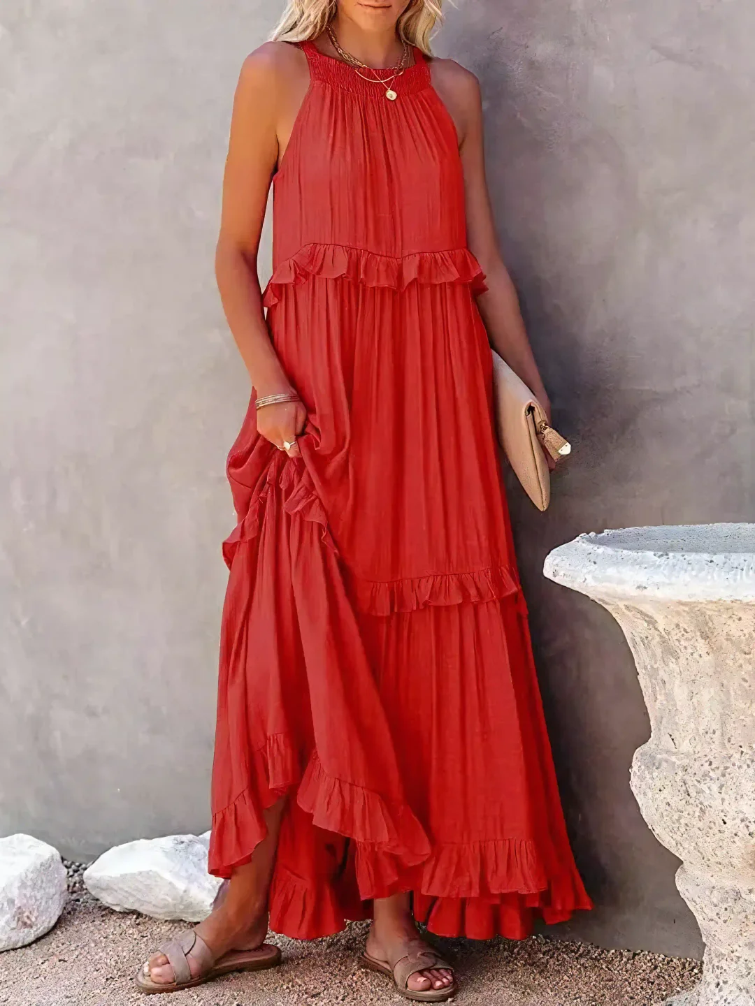 Rochie Maxi Darcey™ cu Volane