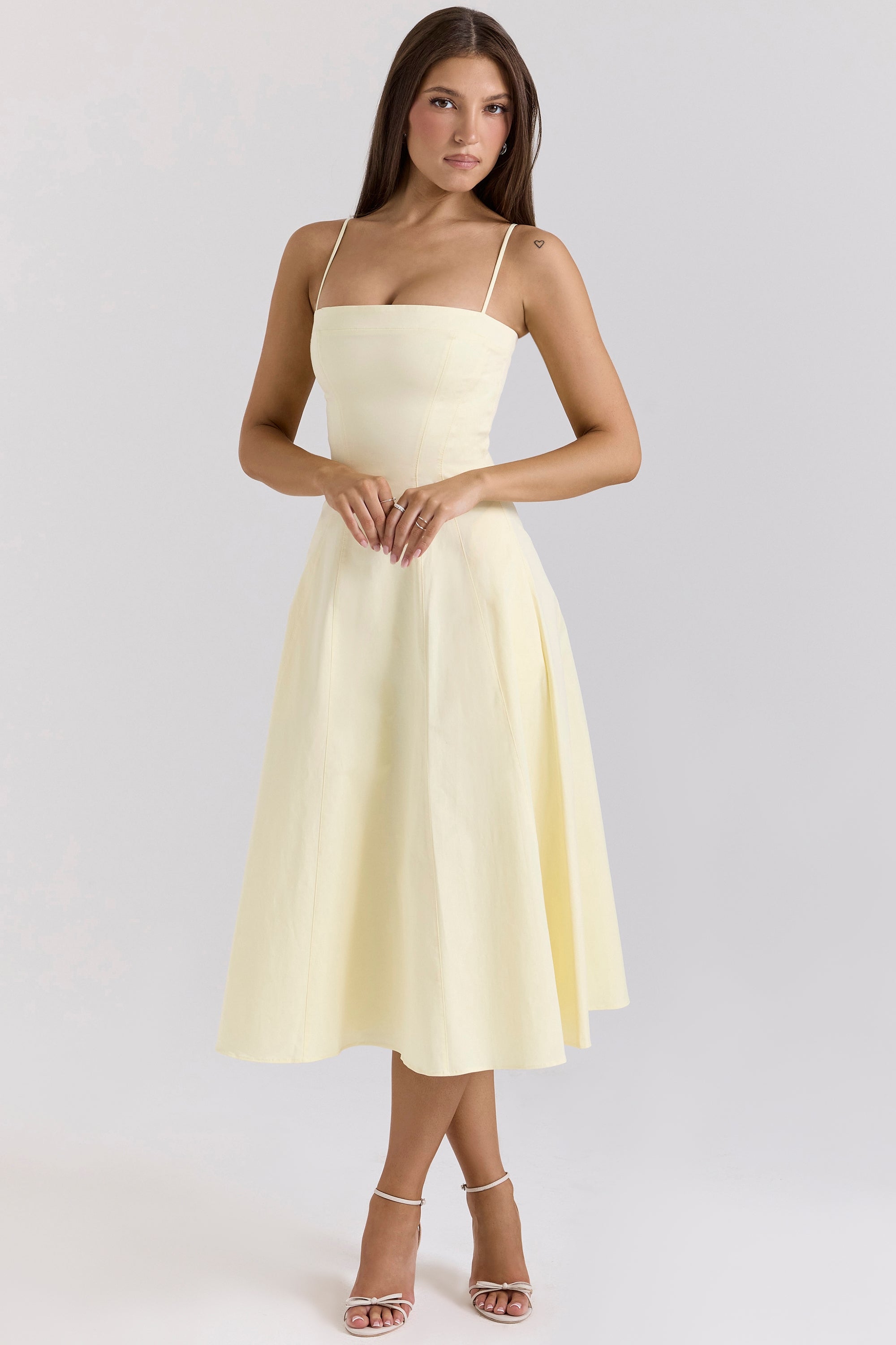 Dolly – Rochie de Damă Midi A-Line din Bumbac Elegantă