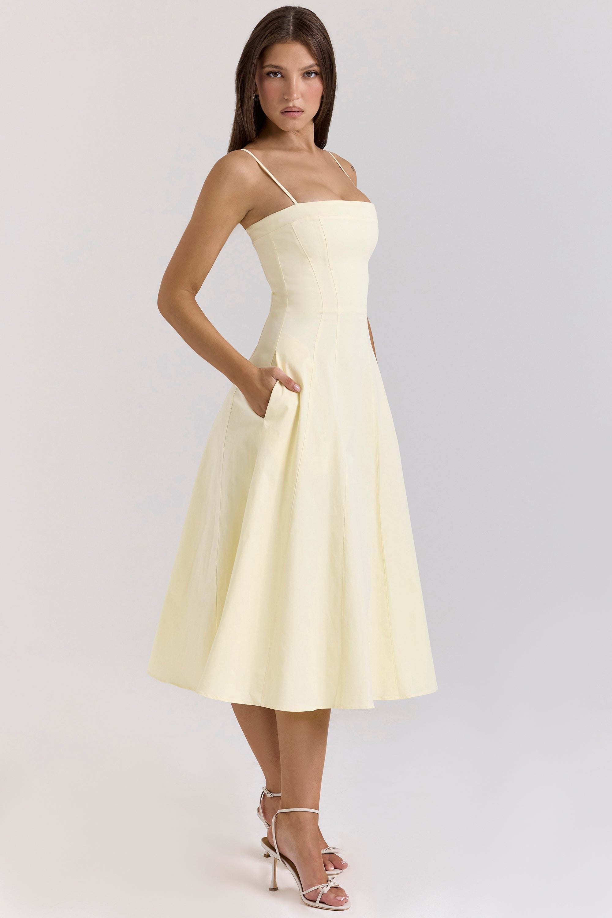 Dolly – Rochie de Damă Midi A-Line din Bumbac Elegantă