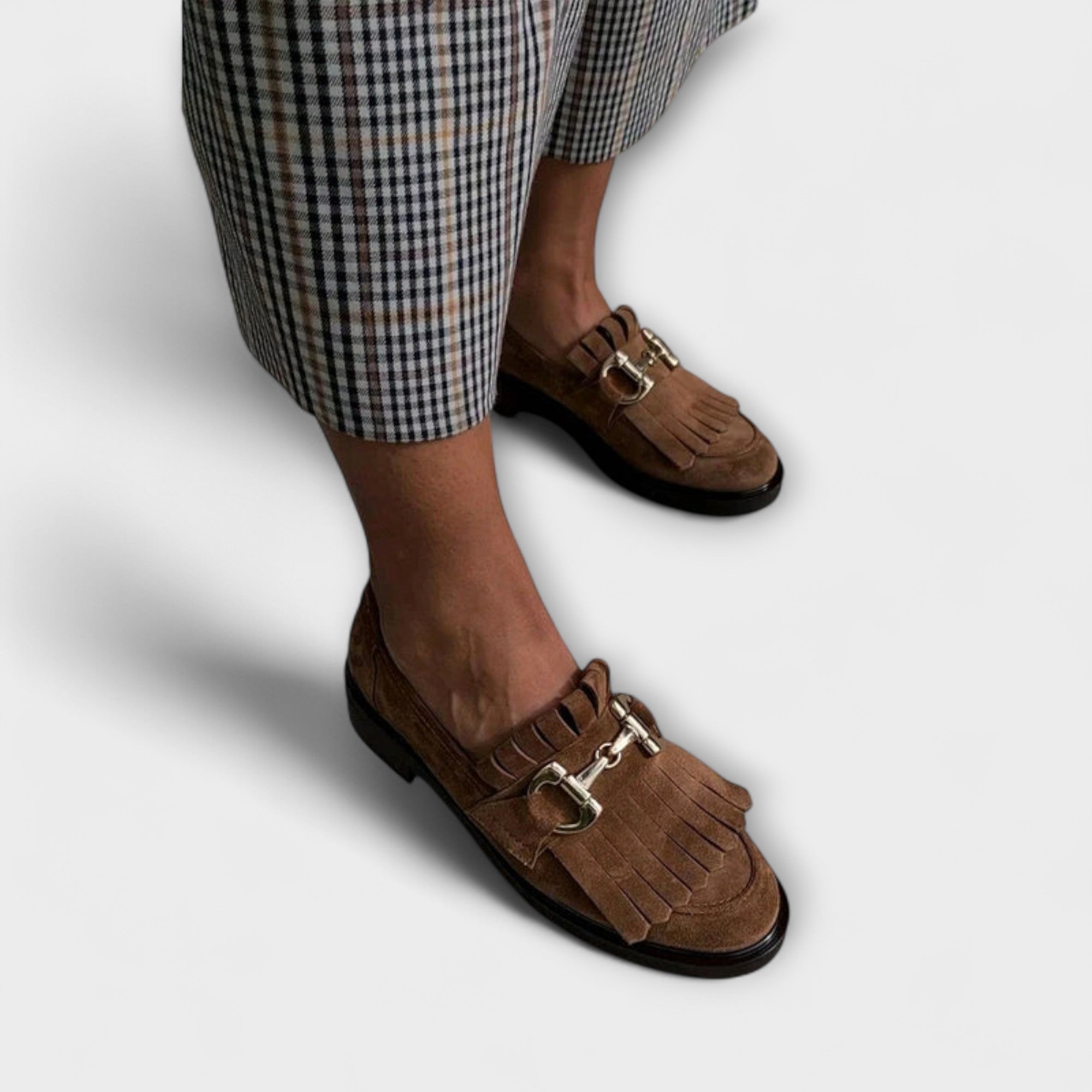 Fleur – Loafer de Damă Elegant Maro cu Vârf Rotund