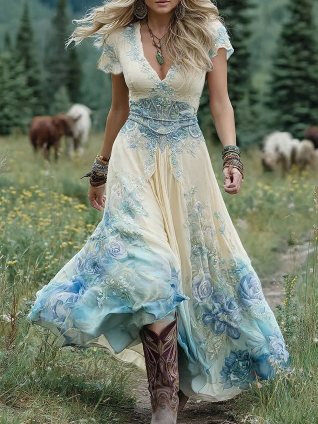 Isla Grace | Rochie Maxi Brodată