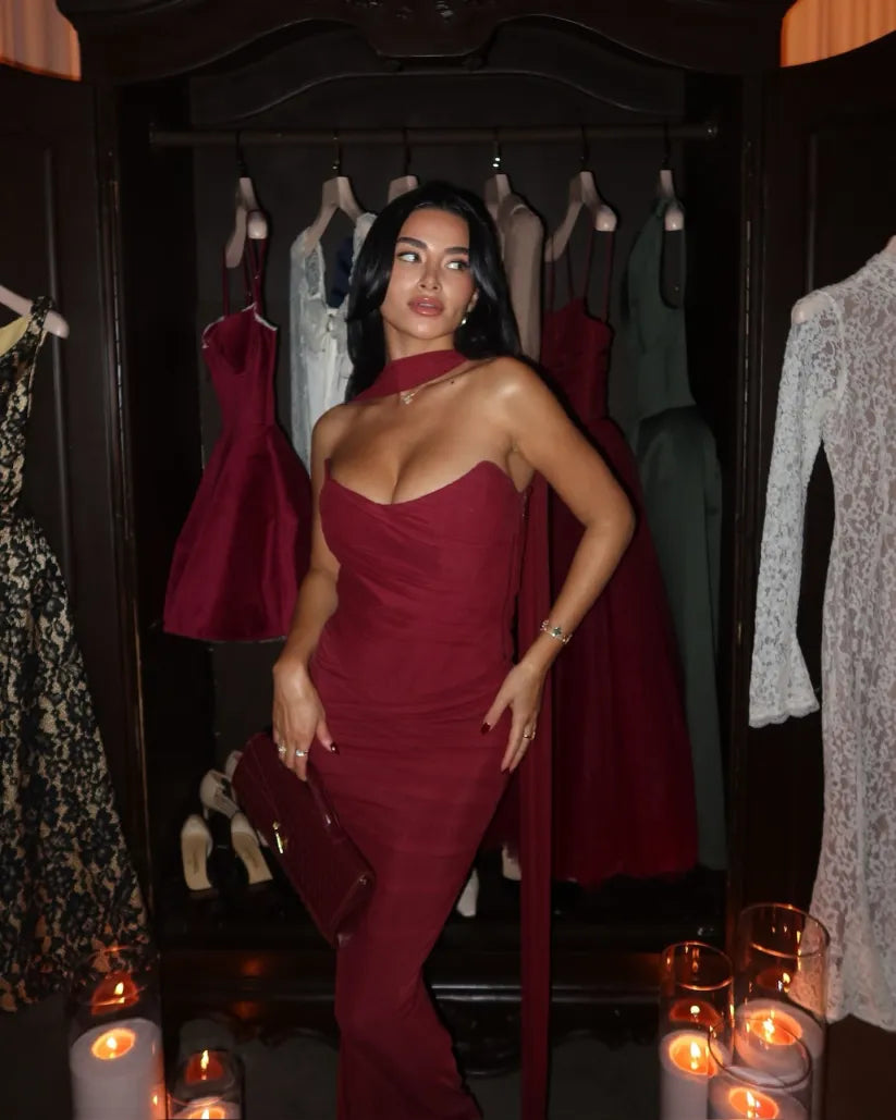Aniyah | Rochie Maxi Bodycon Fără Bretele