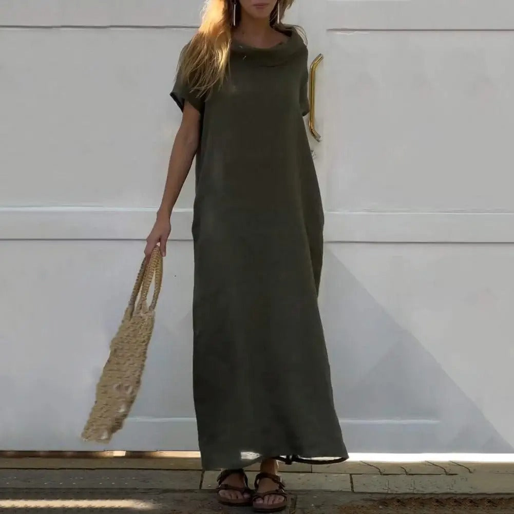 Iona – Rochie de Damă Elegantă cu Efect de In și Guler Stilat