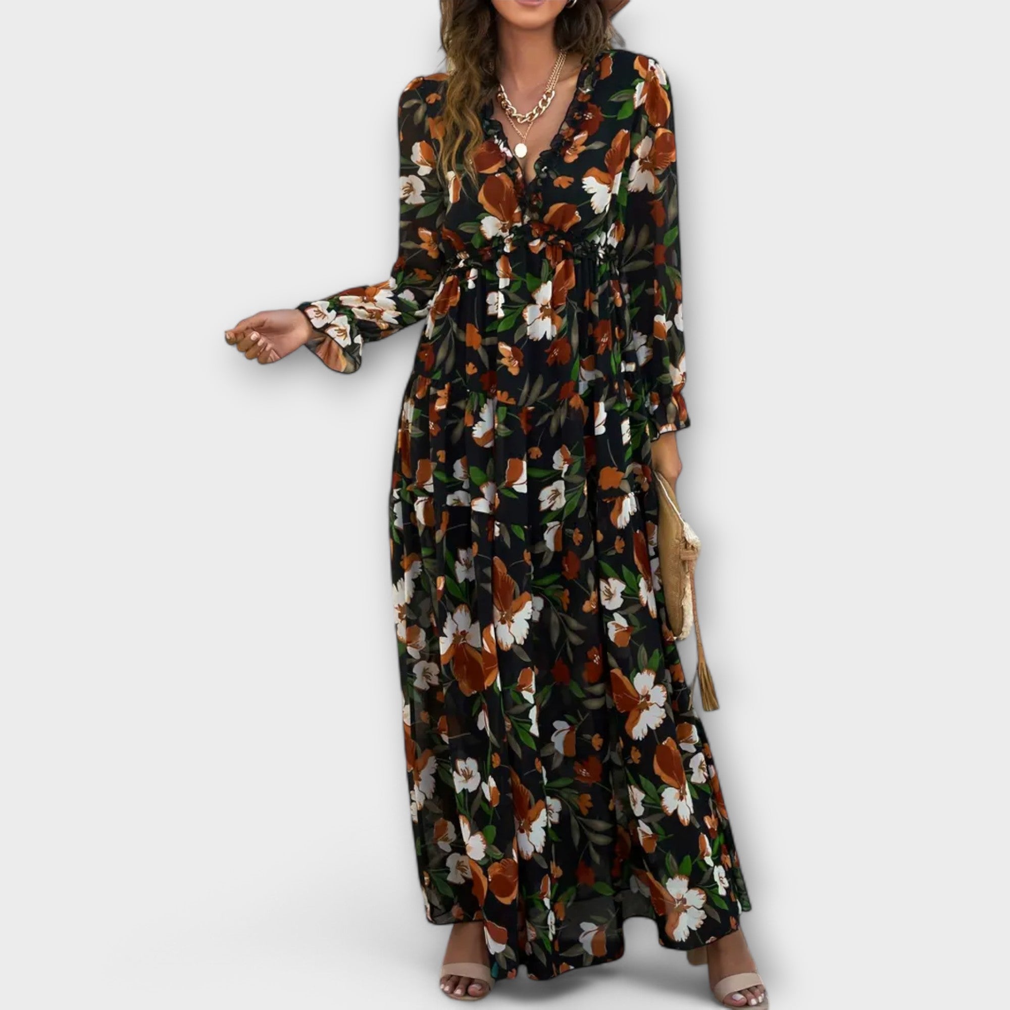 Helena – Rochie de Damă Lungă Elegantă din Material Ușor
