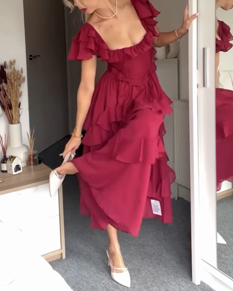 Quinlan - Rochie Elegantă cu Talie Înaltă și Dantelă