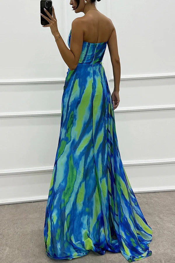 Mavis – Rochie de Damă Maxi Elegantă cu Imprimeu Vibrant