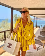 Adalyn - Rochie Mini Chic cu Decolteu în V și Talie Înaltă