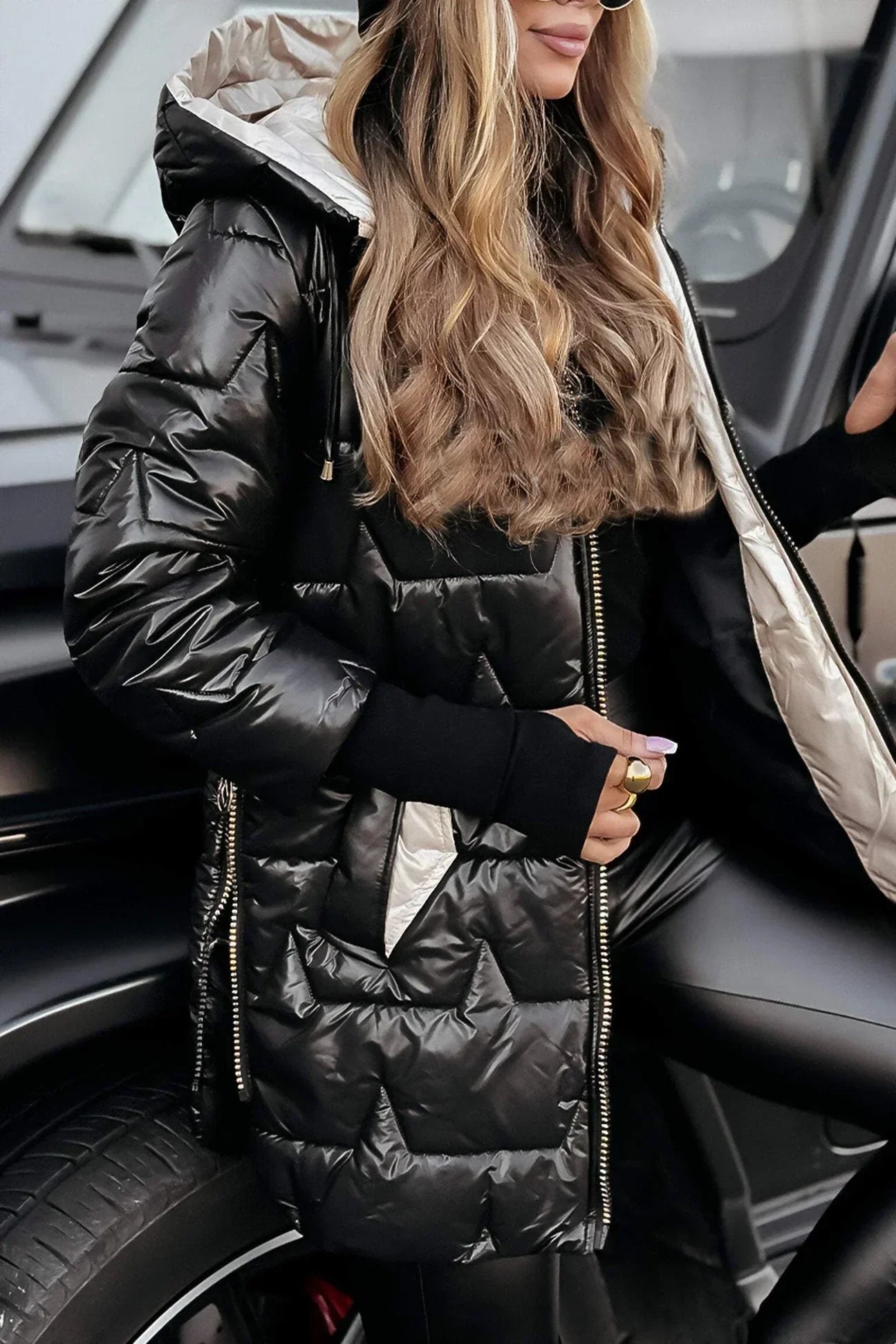 Nolwen - Palton Elegant de Iarnă cu Glugă și Umplutură