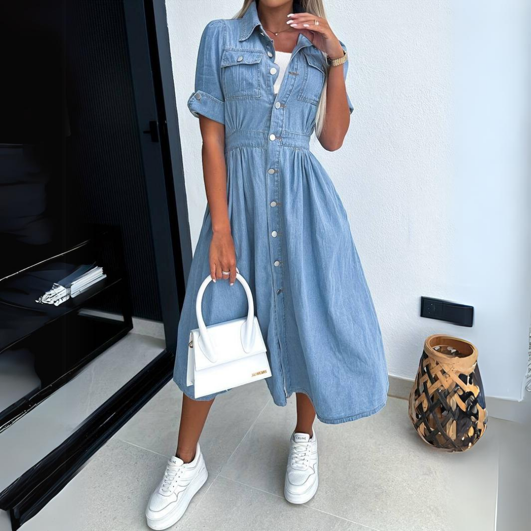 Celine – Rochie de Damă Denim Lejeră și Elegantă