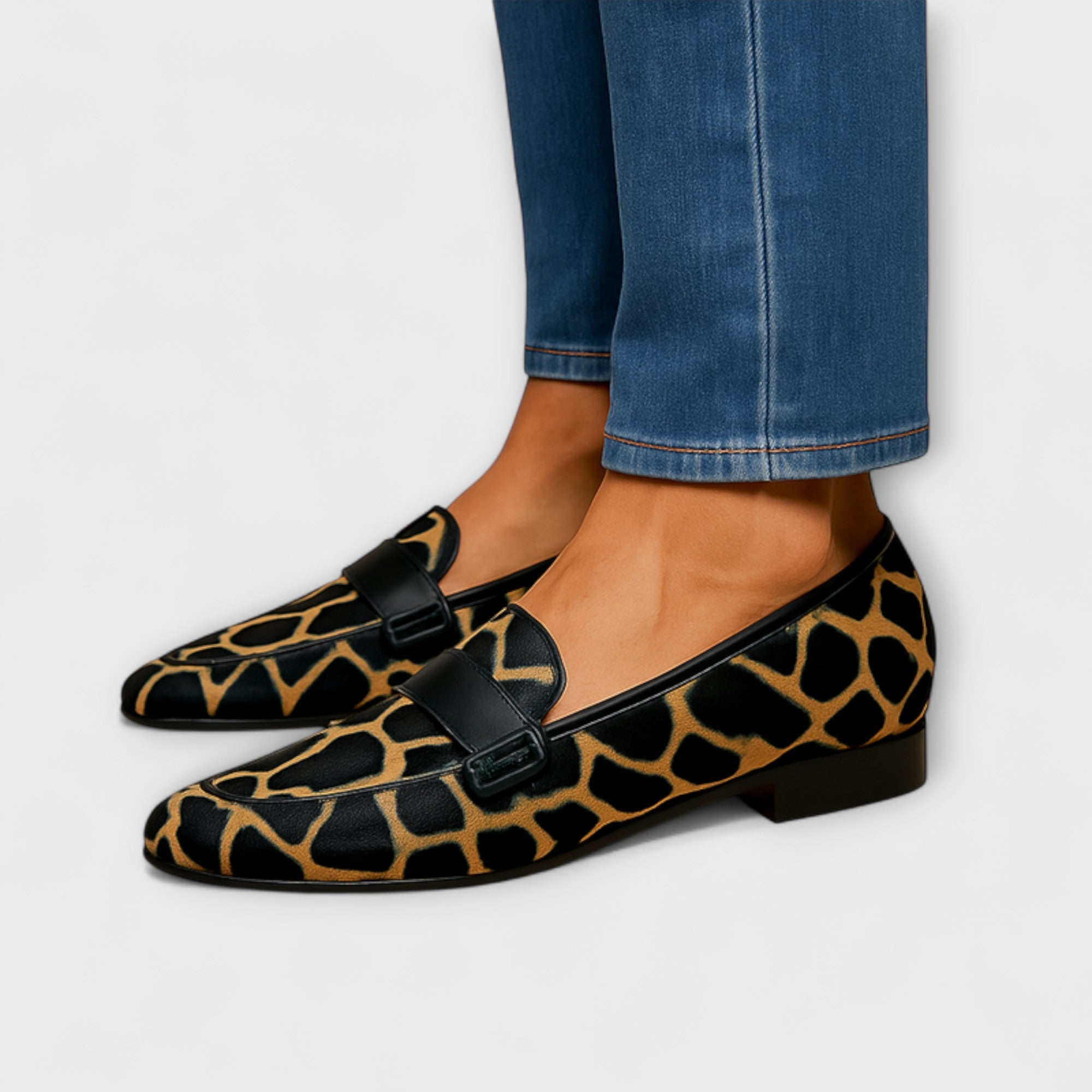 Mocasini Pantofi Eleganți Dama cu Print Leoparzi Confortabili