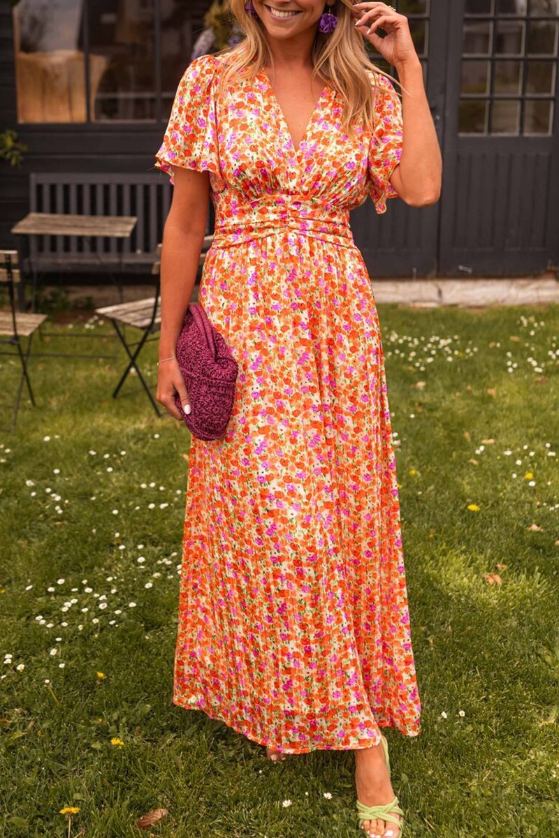 Pauline – Rochie de Damă Lungă cu Model Floral Elegantă