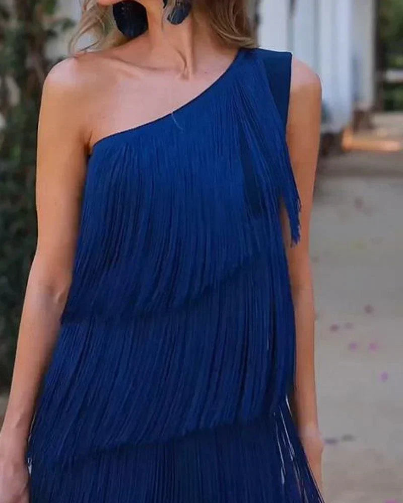 Dalia – Rochie de Damă Elegantă cu Franjuri și Stil Modern