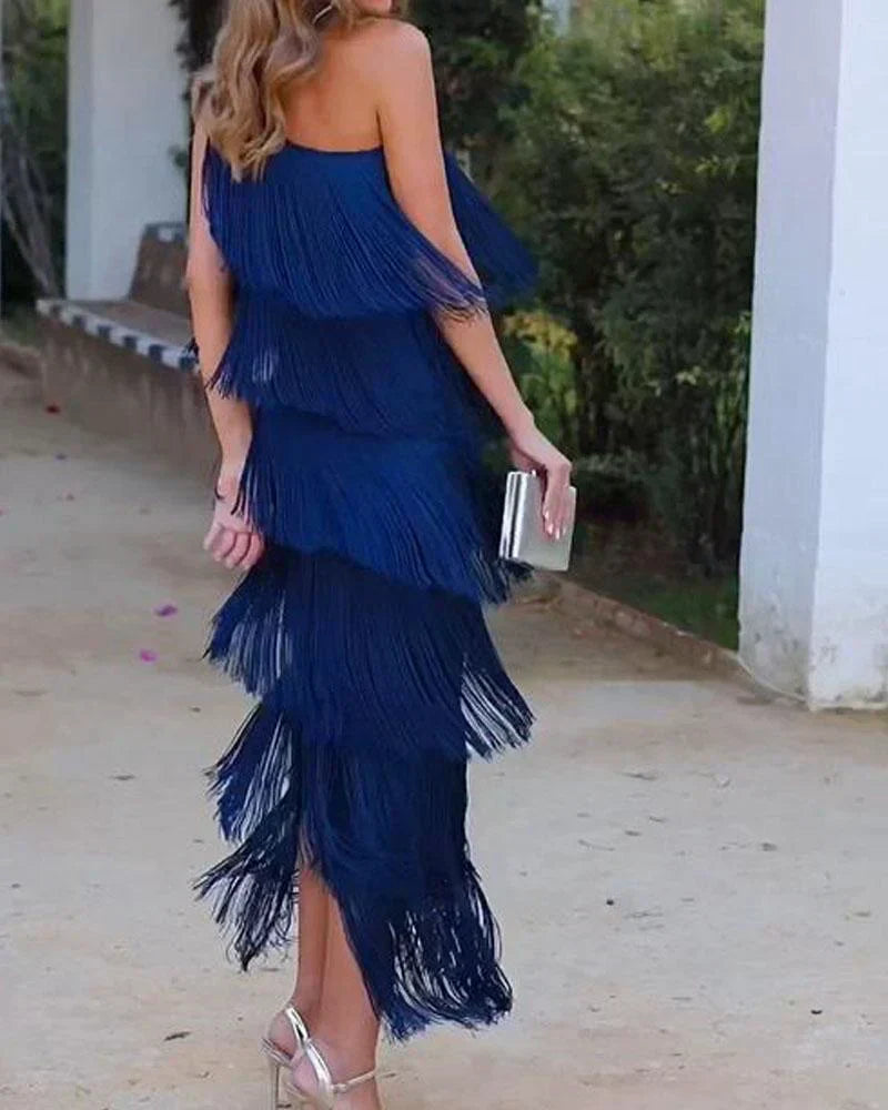Dalia – Rochie de Damă Elegantă cu Franjuri și Stil Modern