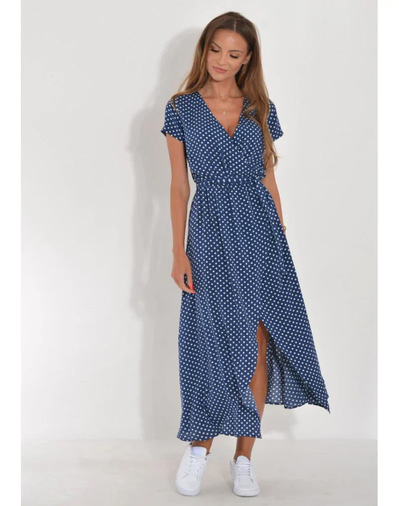 Agnieska – Rochie de Damă Elegantă Midi cu Decolteu în V