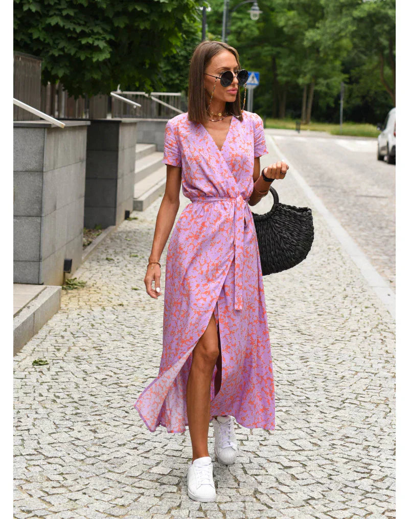 Agnieska – Rochie de Damă Elegantă Midi cu Decolteu în V