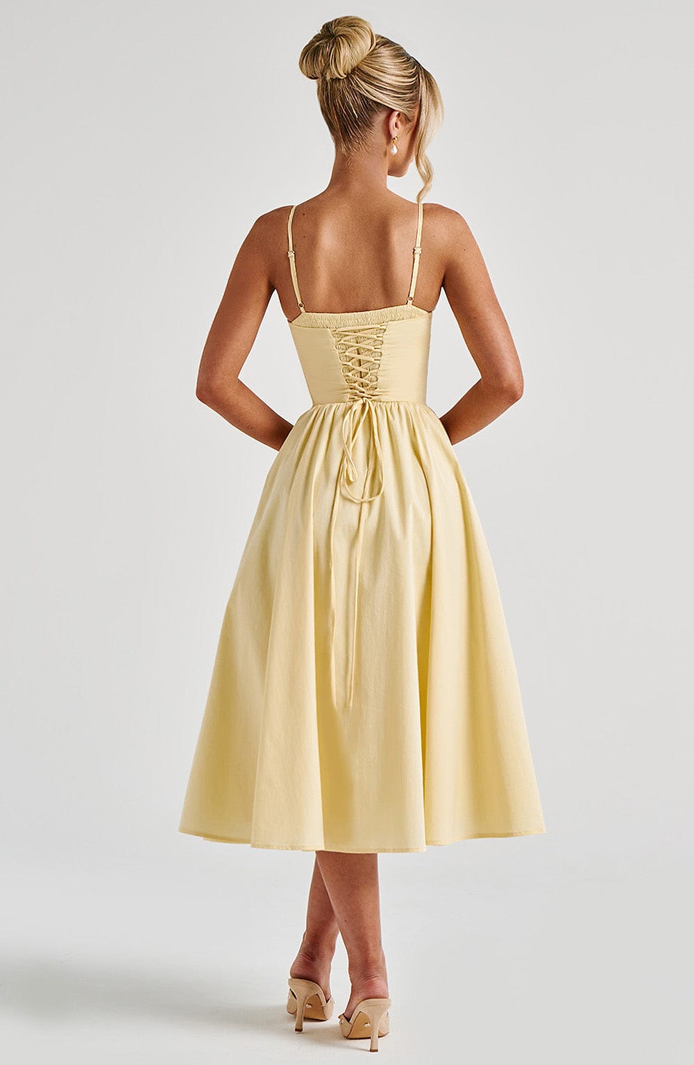 Grace – Rochie Midi Corset Elegantă Roz Blush
