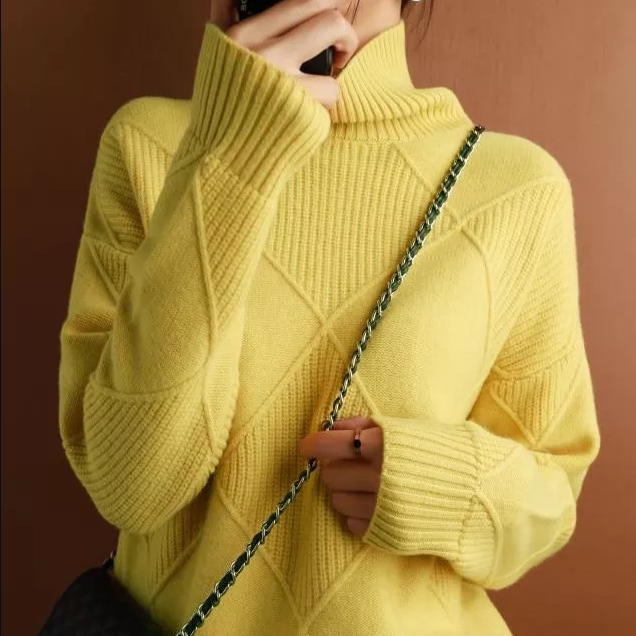 Marina - Pulover Elegant, Relaxat cu Guler Înalt pentru Confort Maxim