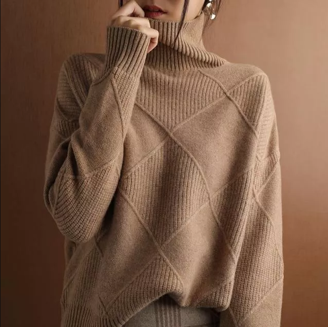 Marina - Pulover Elegant, Relaxat cu Guler Înalt pentru Confort Maxim