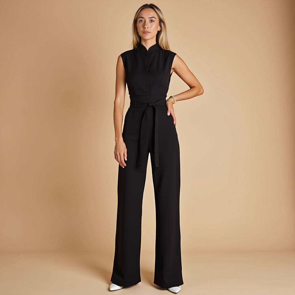 Greta – Salopetă de Damă Elegantă cu Curea și Pantaloni Largi