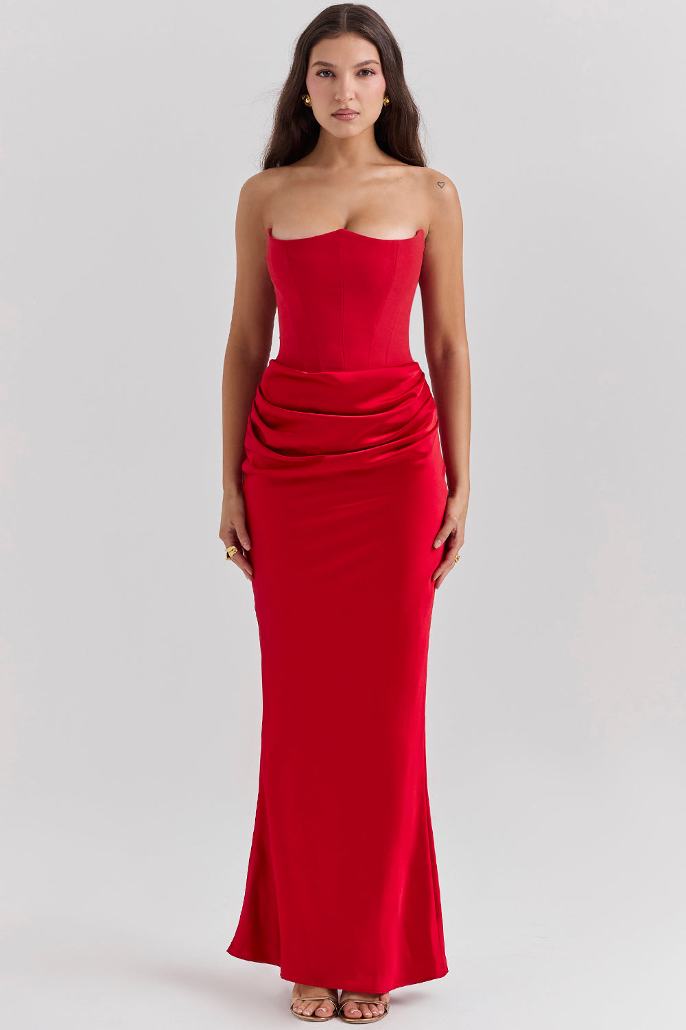 Madison – Rochie Satinată de Damă cu Siluetă Clepsidră Elegantă
