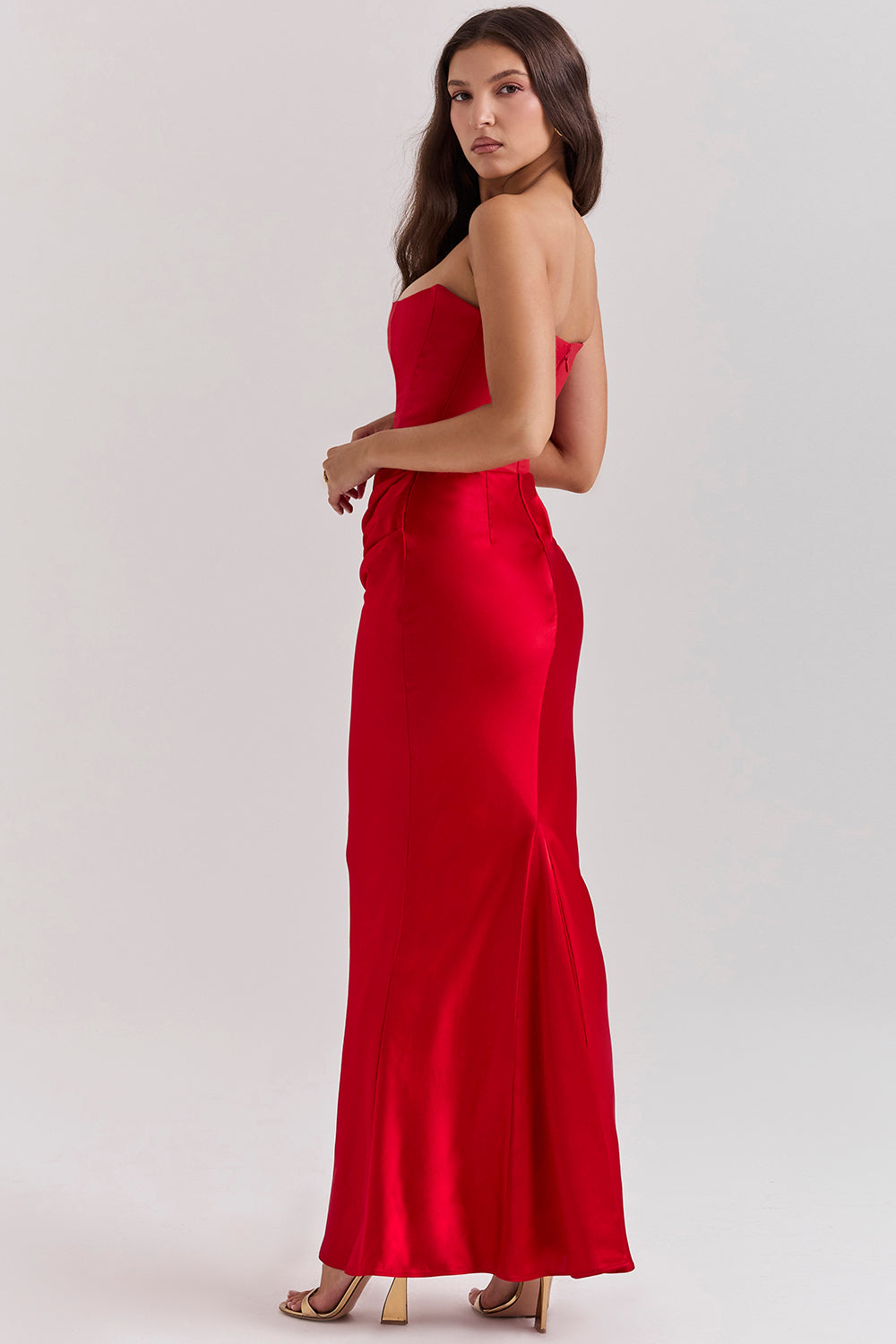 Madison – Rochie Satinată de Damă cu Siluetă Clepsidră Elegantă