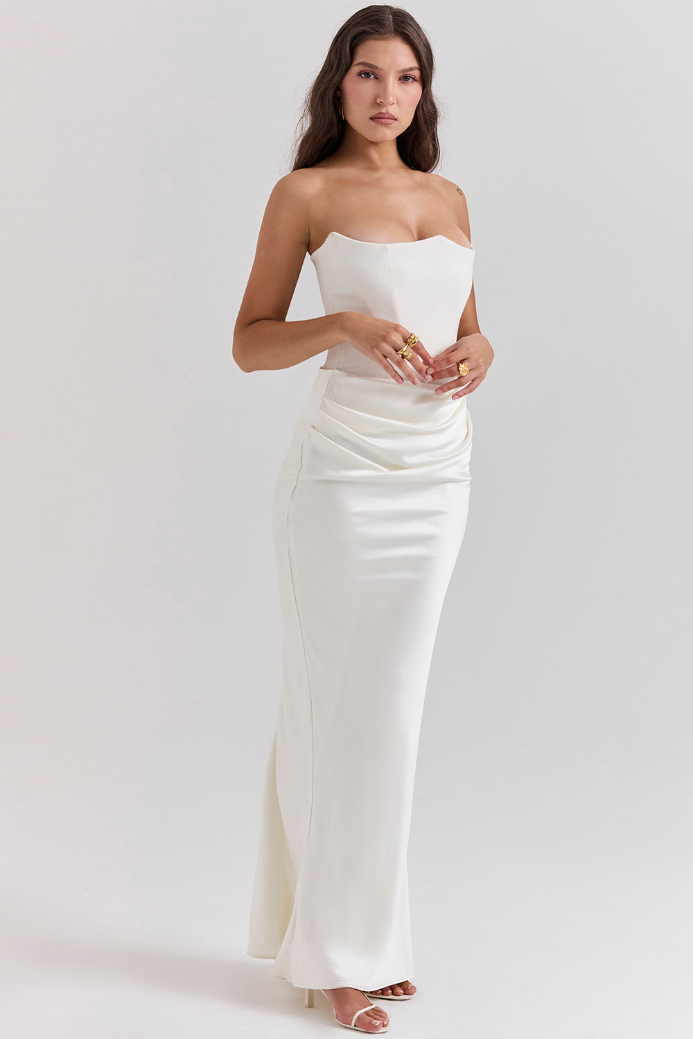 Madison – Rochie Satinată de Damă cu Siluetă Clepsidră Elegantă