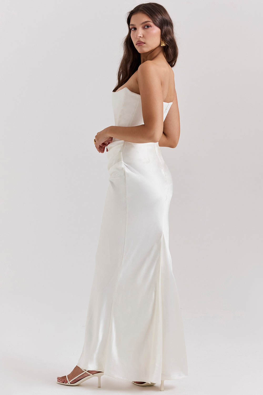 Madison – Rochie Satinată de Damă cu Siluetă Clepsidră Elegantă