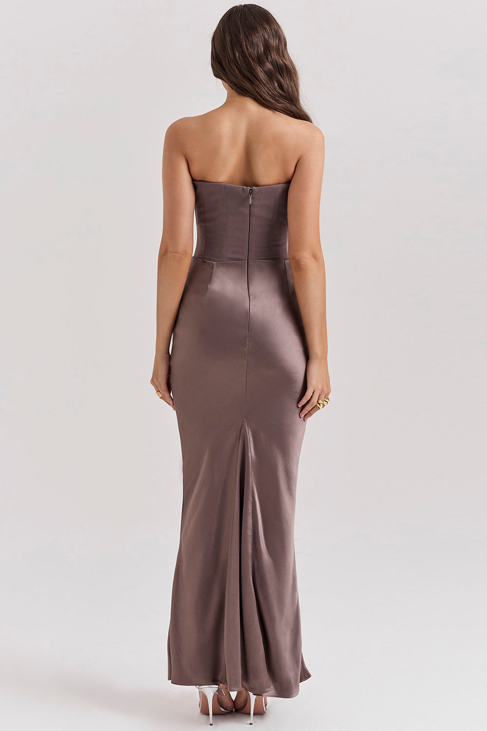 Madison – Rochie Satinată de Damă cu Siluetă Clepsidră Elegantă