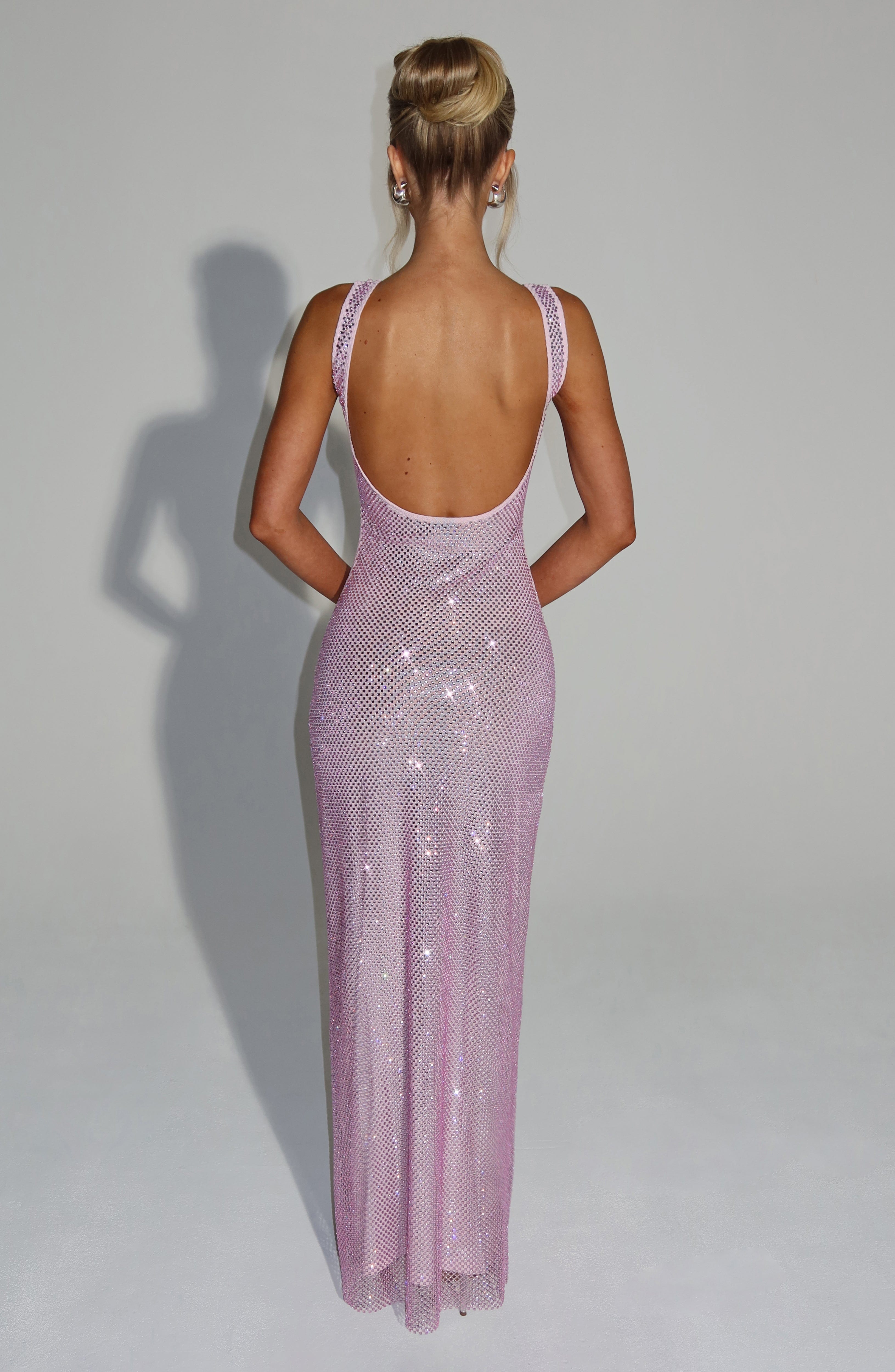 Sariel – Rochie Maxi Strălucitoare Bodycon cu Decolteu Pătrat