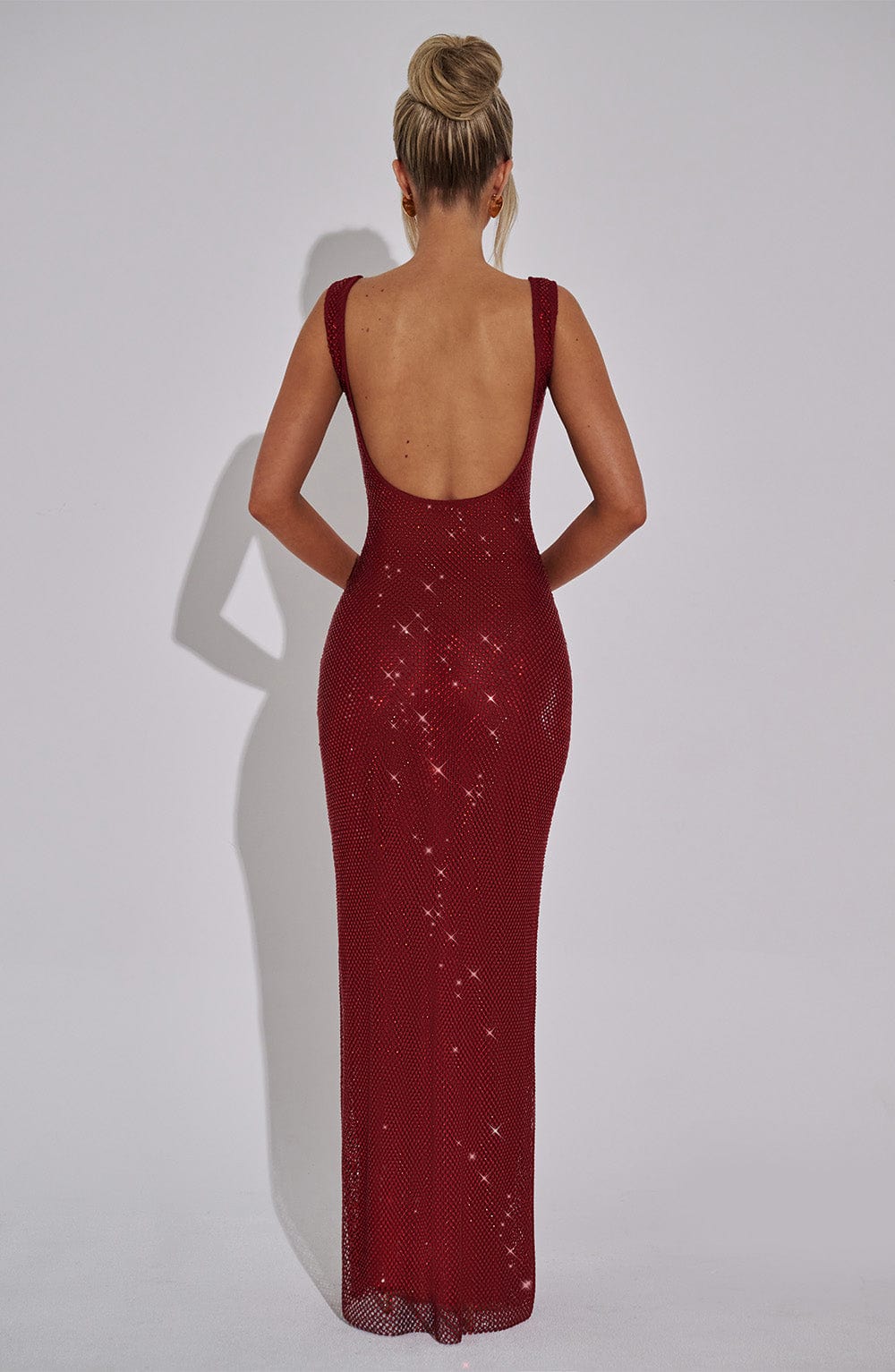 Sariel – Rochie Maxi Strălucitoare Bodycon cu Decolteu Pătrat