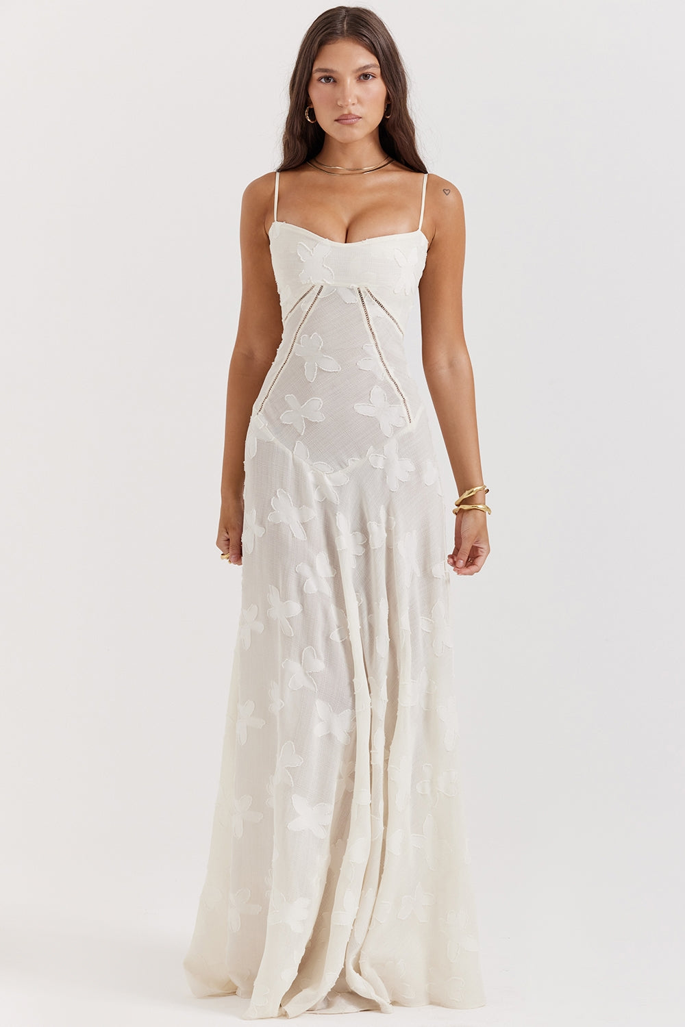 Seren – Rochie de Damă Maxi din Dantelă Florală Vintage