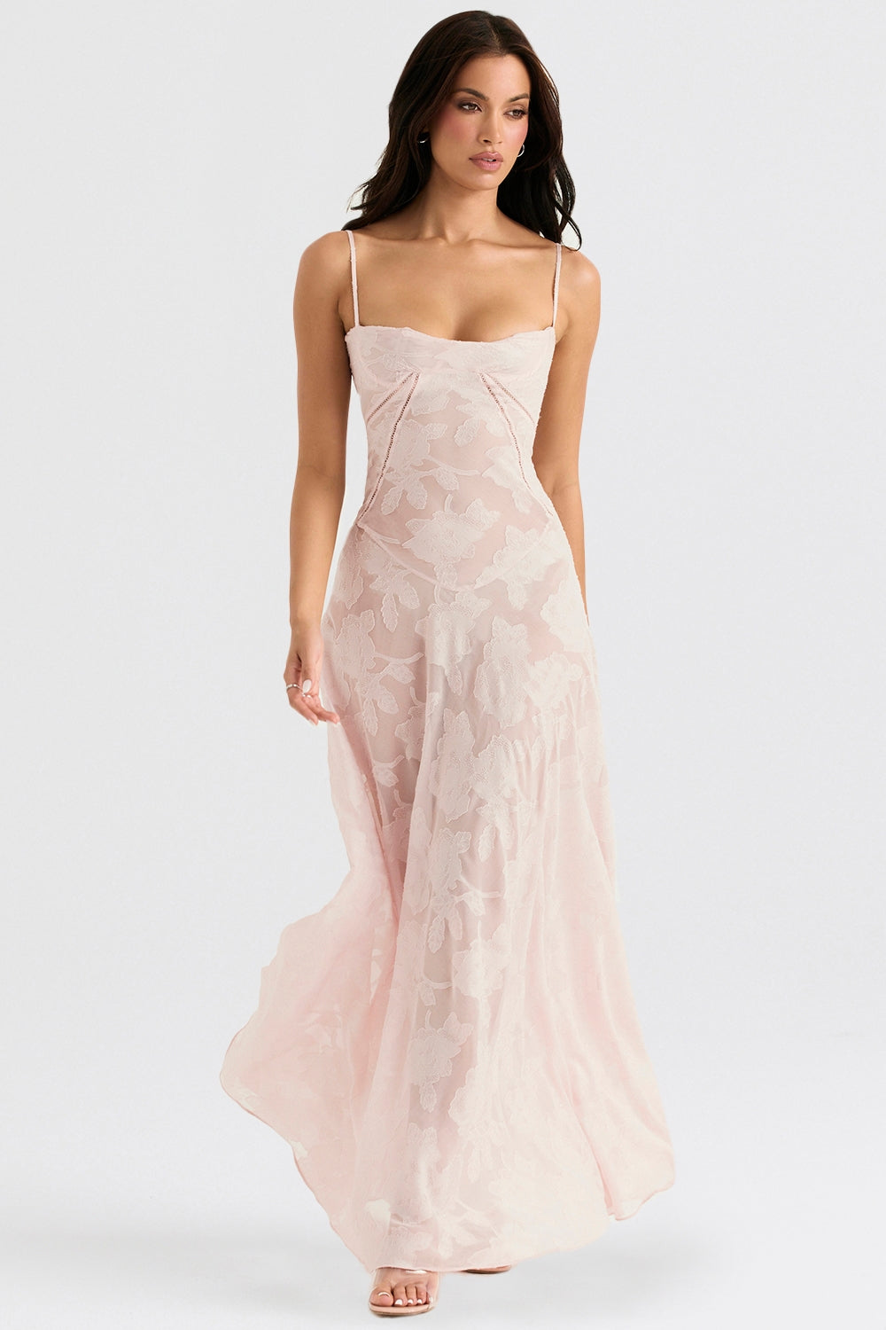 Seren – Rochie de Damă Maxi din Dantelă Florală Vintage