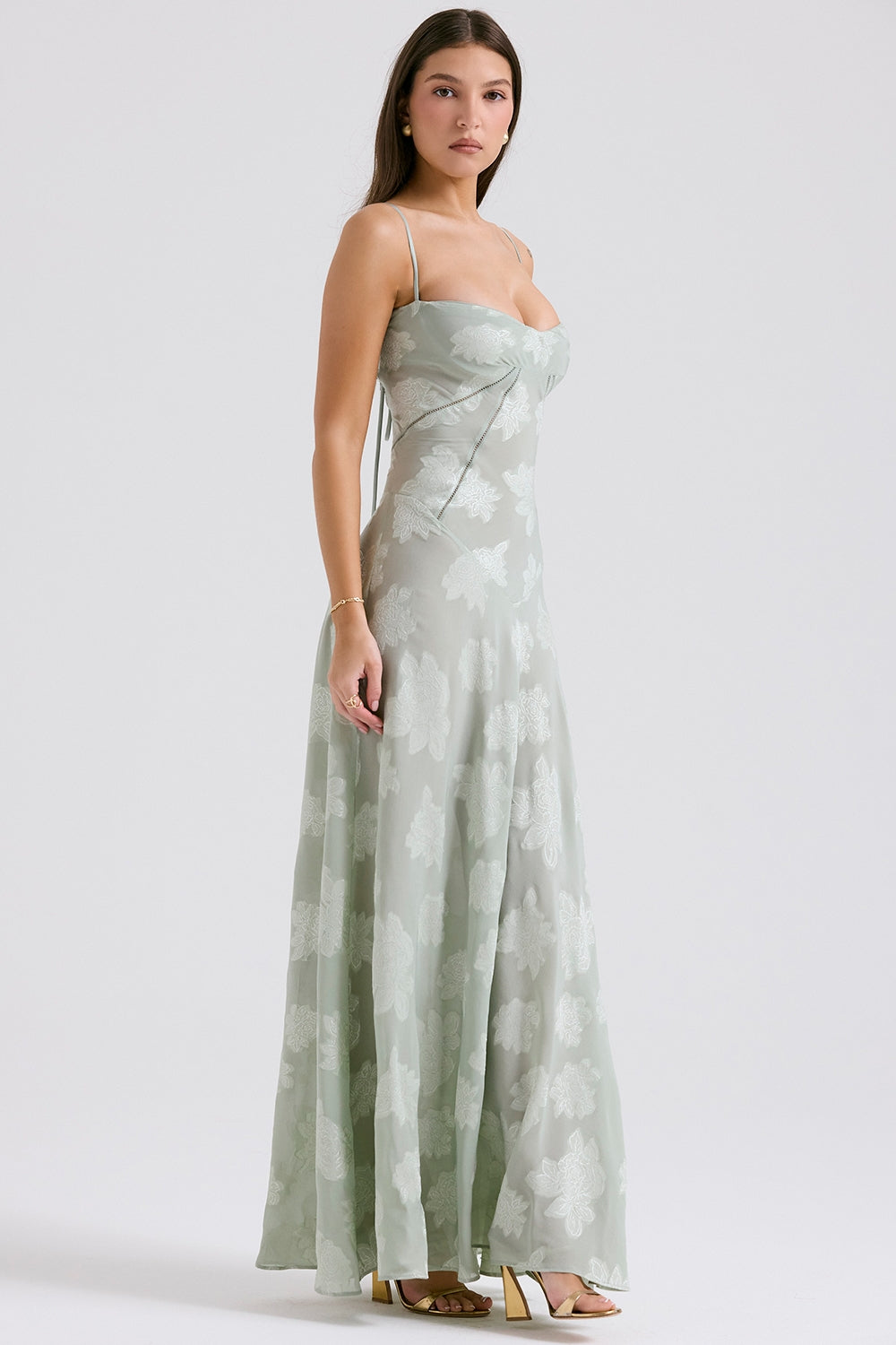 Seren – Rochie de Damă Maxi din Dantelă Florală Vintage