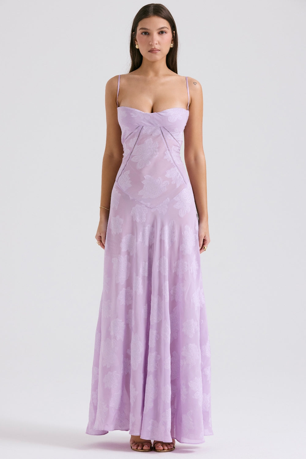 Seren – Rochie de Damă Maxi din Dantelă Florală Vintage