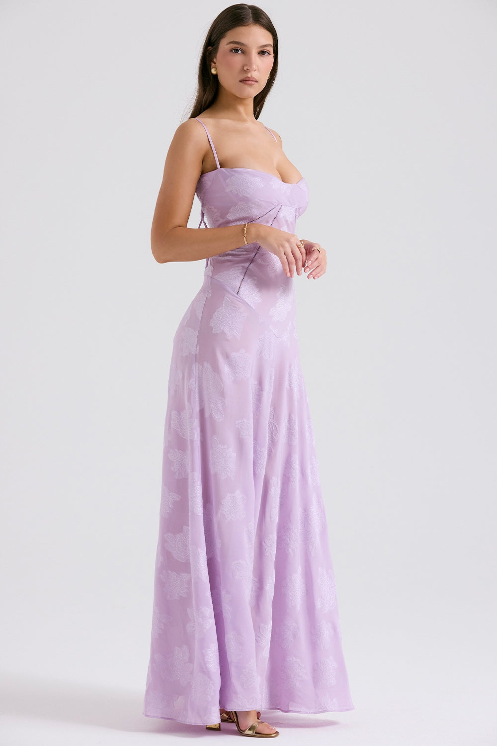 Seren – Rochie de Damă Maxi din Dantelă Florală Vintage