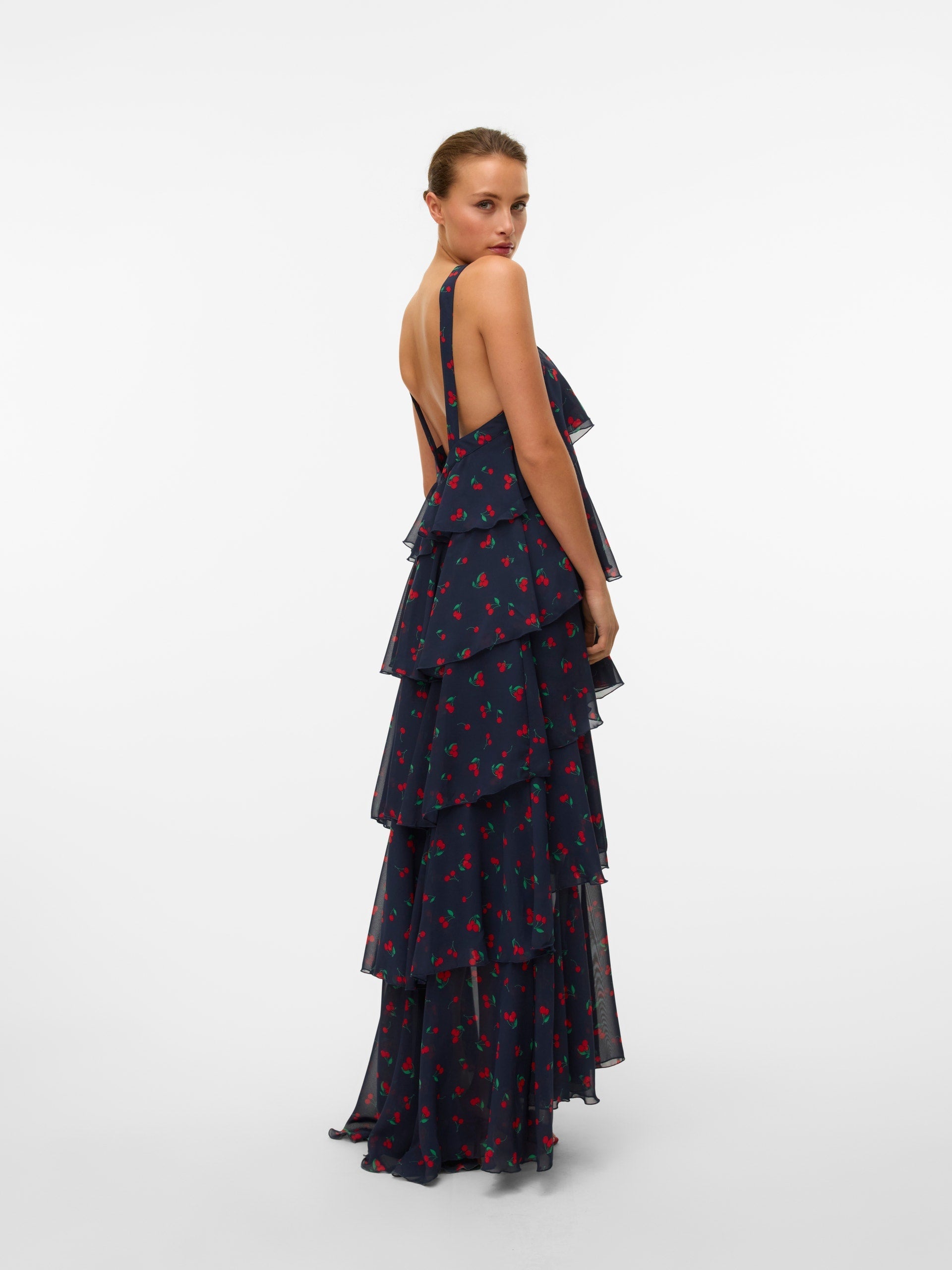 Vera – Rochie Maxi de Damă cu Volane Stratificate Elegantă