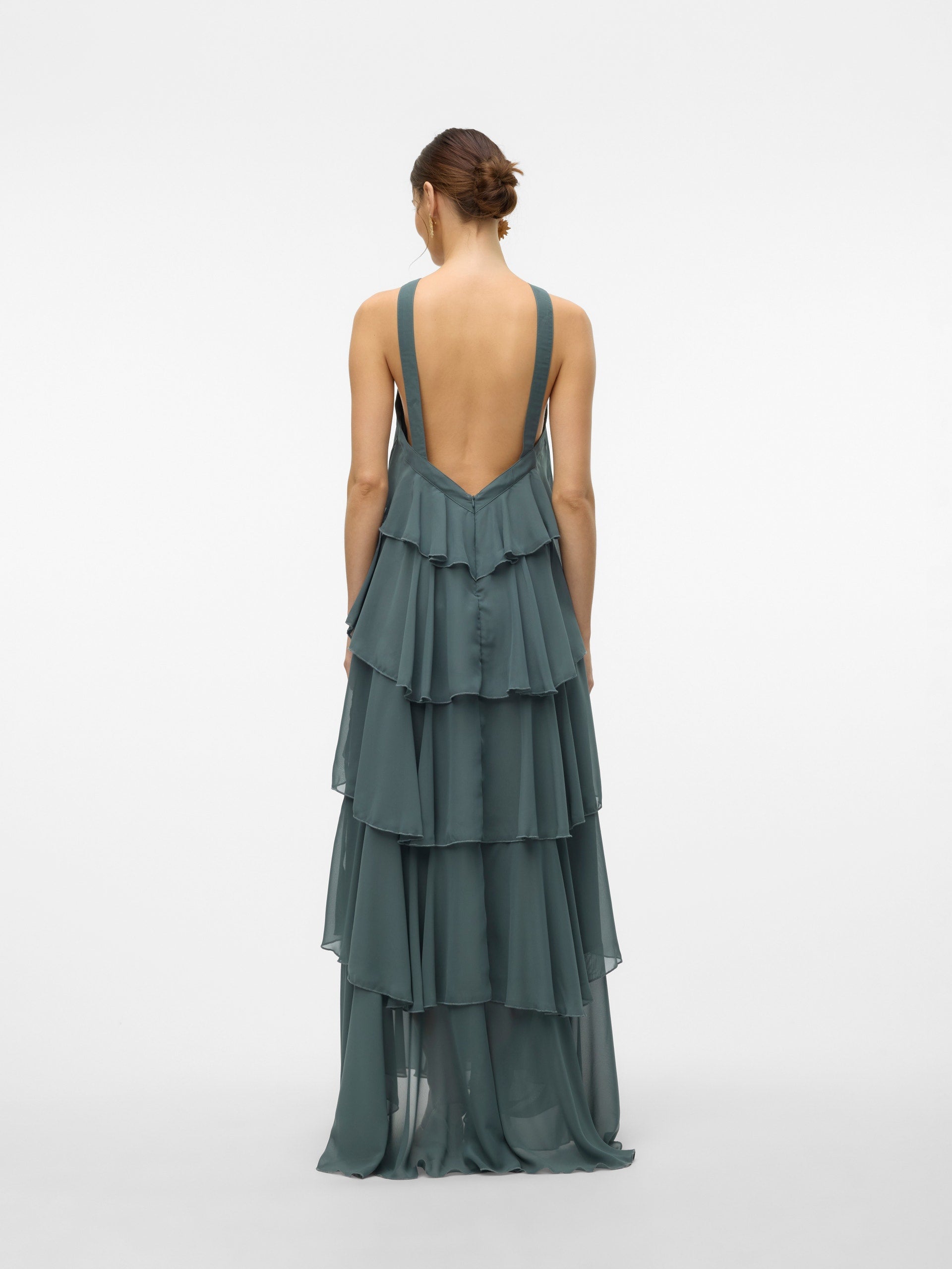 Vera – Rochie Maxi de Damă cu Volane Stratificate Elegantă