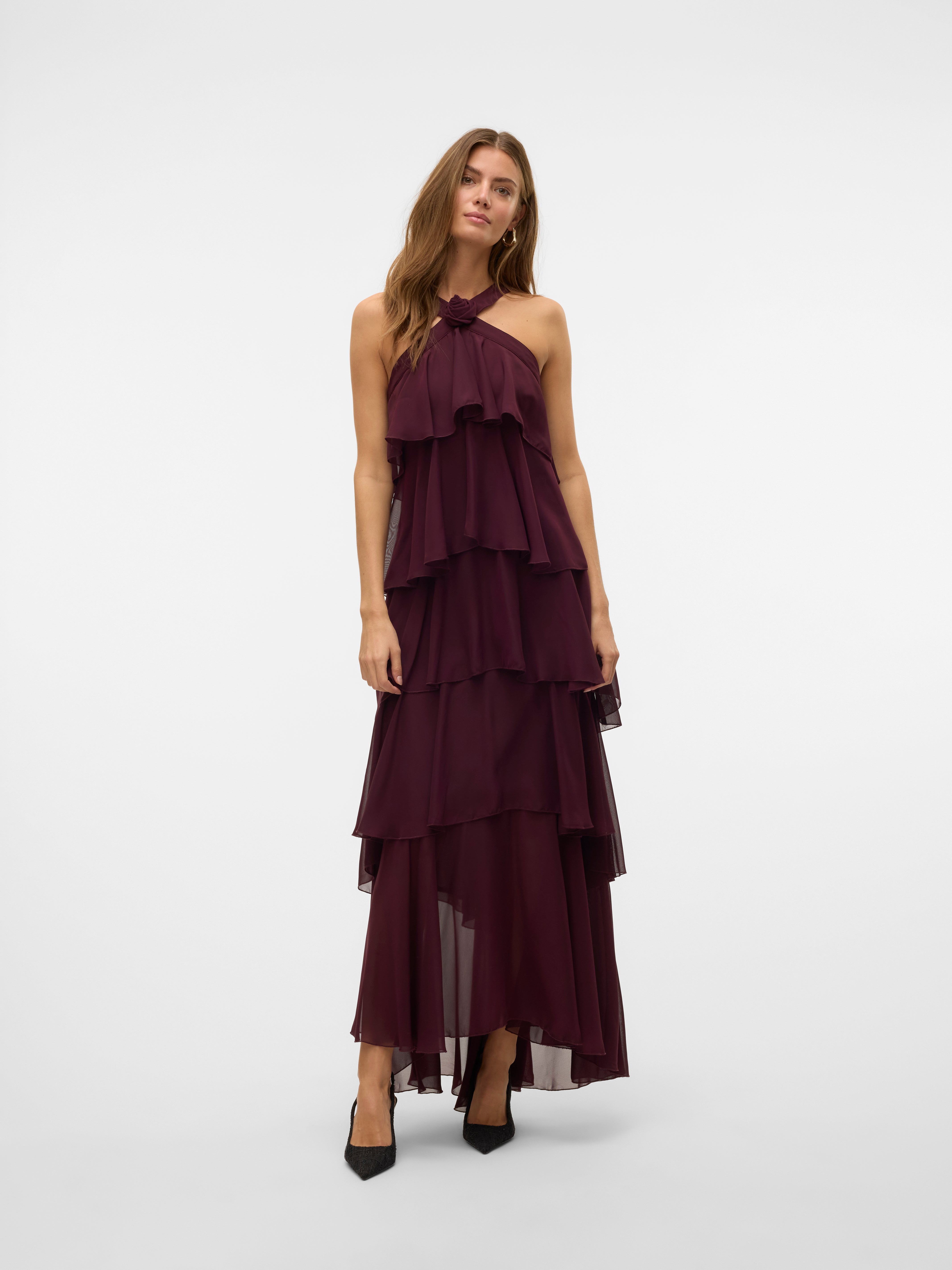 Vera – Rochie Maxi de Damă cu Volane Stratificate Elegantă