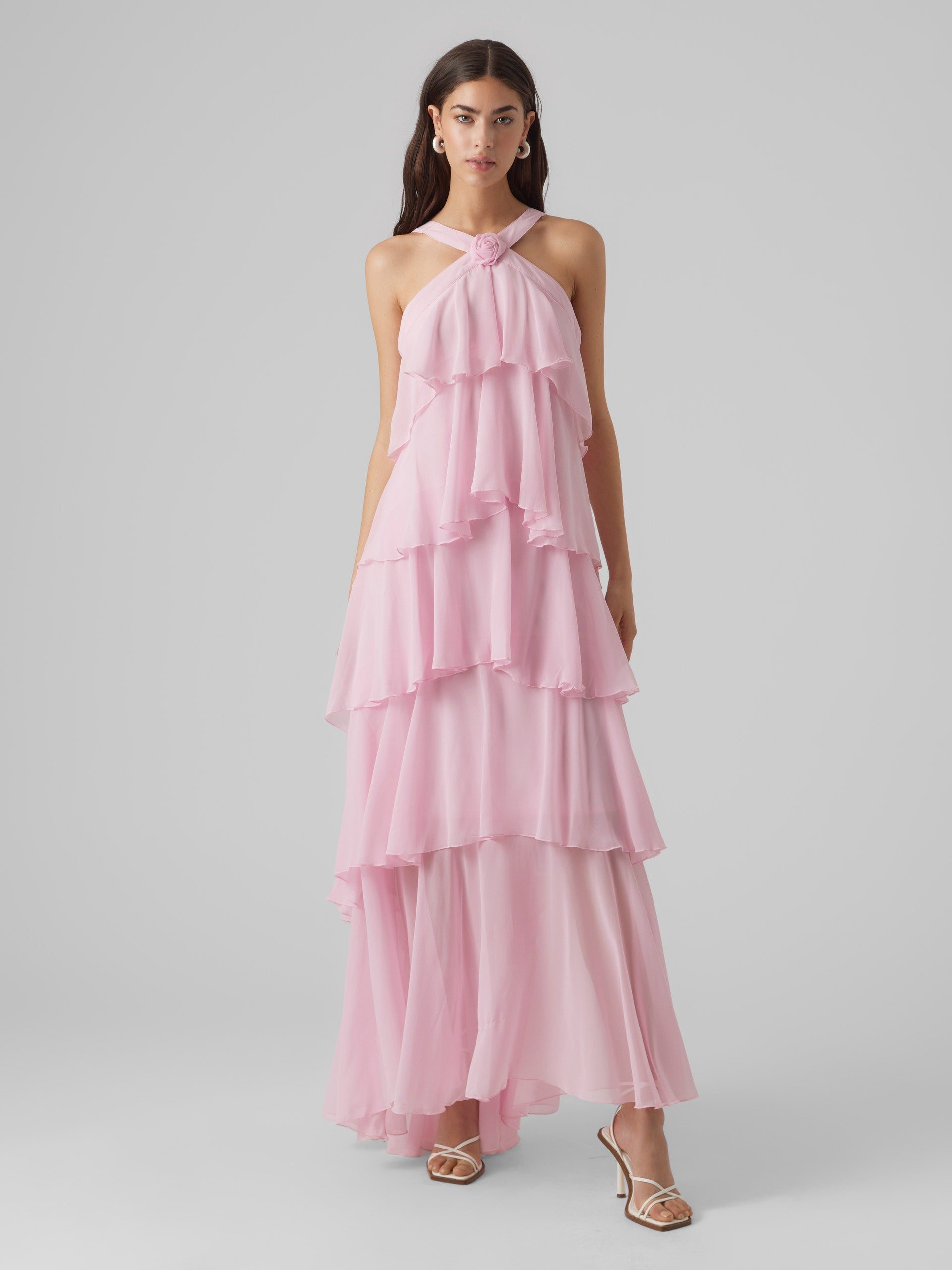 Vera – Rochie Maxi de Damă cu Volane Stratificate Elegantă