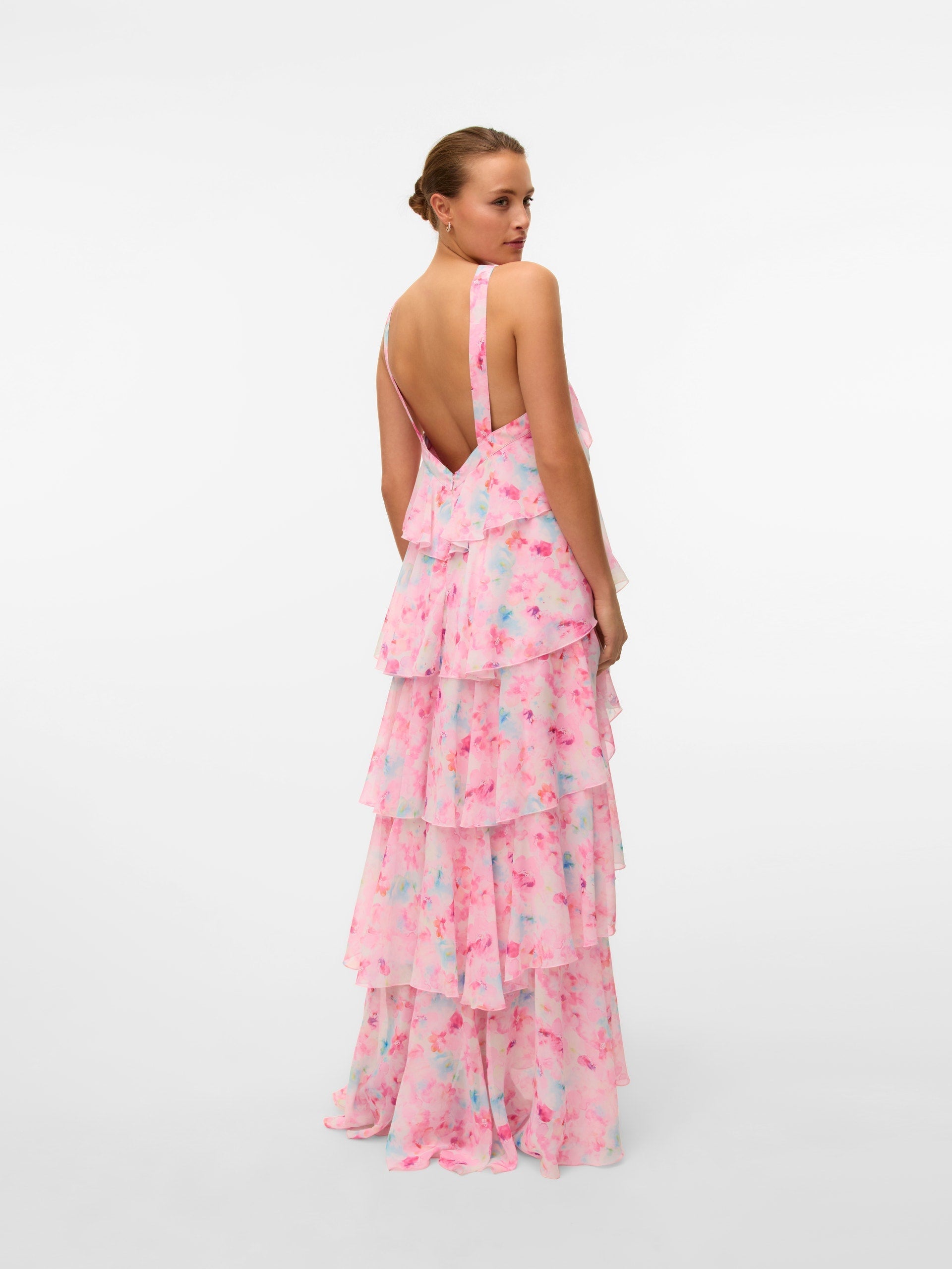 Vera – Rochie Maxi de Damă cu Volane Stratificate Elegantă