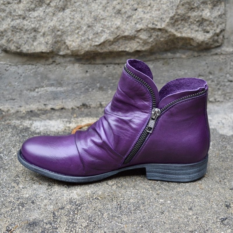 Karylle – Botine de Damă Elegante Chic cu Fermuar Lateral PU