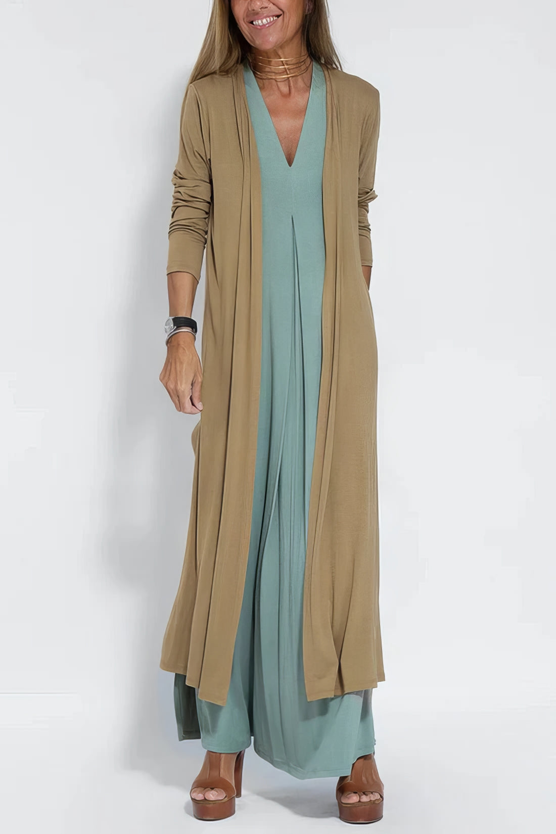 Renata | rochie lungă cu cardigan asortat
