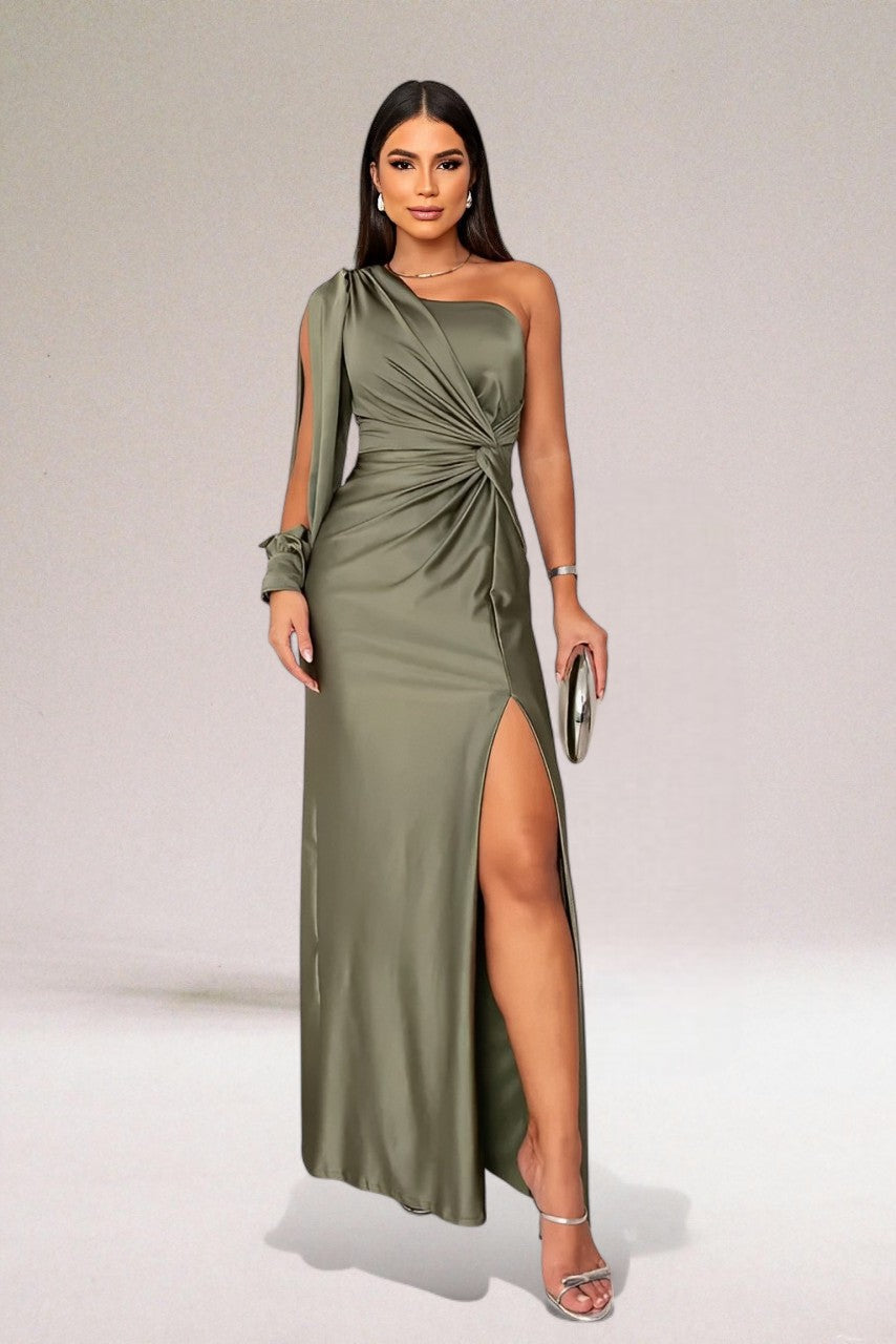 Venus™ | Rochie asimetrică cu drapaj pe un umăr